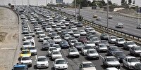 ترافیک سنگین در آزادراه کرج - تهران ۶ تیر
