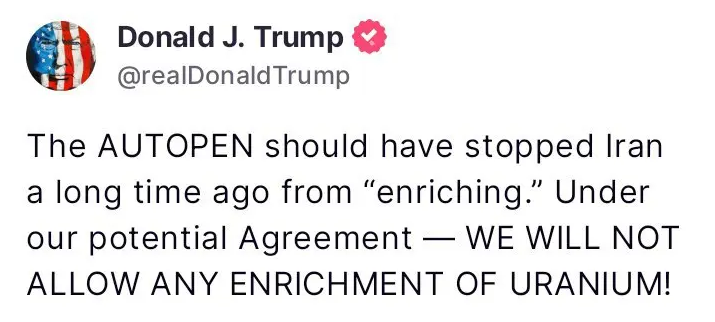 ادعای دوباره ترامپ درباره غنی سازی ایران ادعای دوباره ترامپ درباره غنی سازی ایران