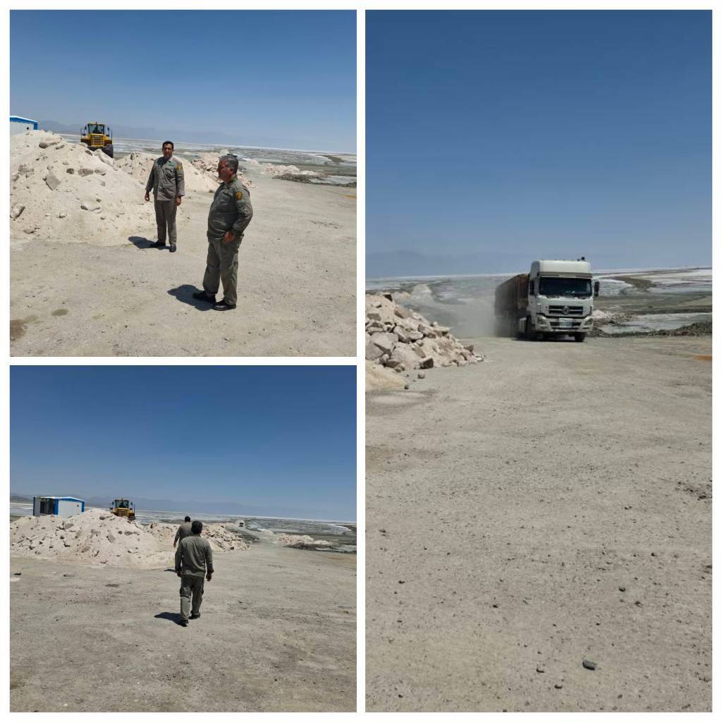 نظارت مستمر بر واحدهای برداشت نمک از بستر دریاچه ارومیه