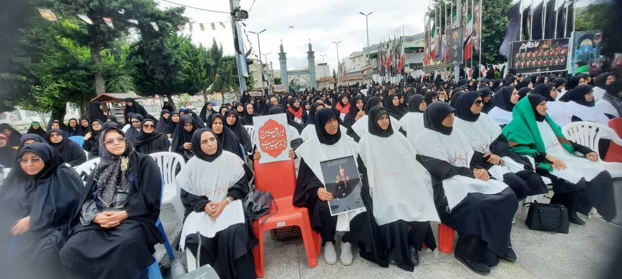 بانوان کفن پوش آمل و شرکت در اجتماع زینبیون
