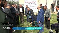 کلنگ زنی مدرسه با دستان مادر شهید در استان اردبیل