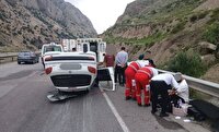 واژگونی خودرو در محور سوادکوه با سه مصدوم